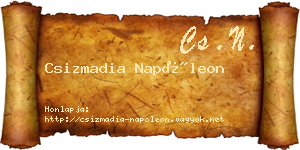 Csizmadia Napóleon névjegykártya
